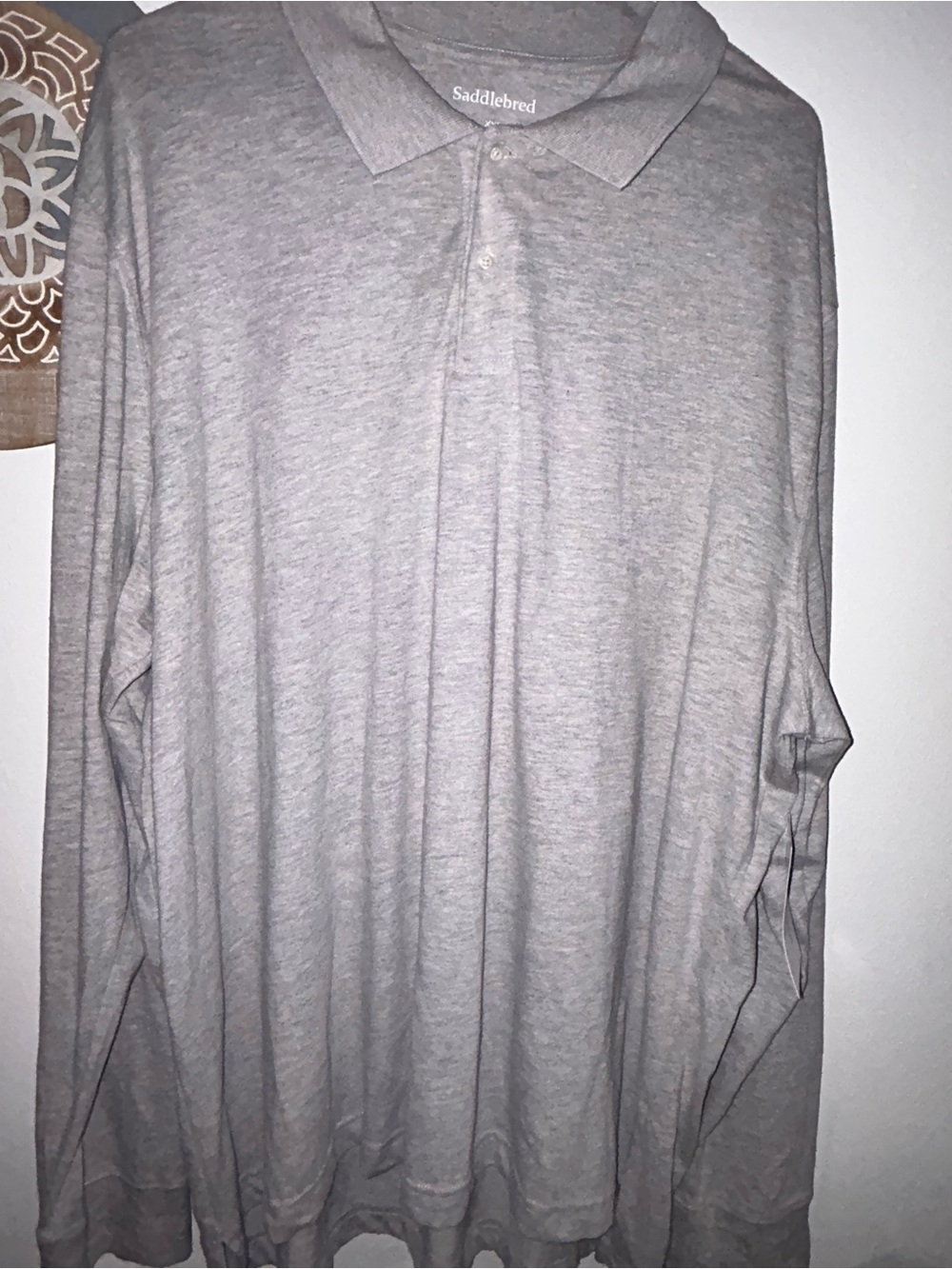 Saddlebred Light Gray Long-Sleeve Polo